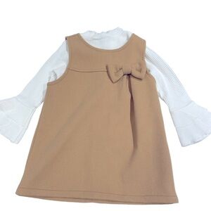 026 PatPat Ribbed Tee Overall Dress Set